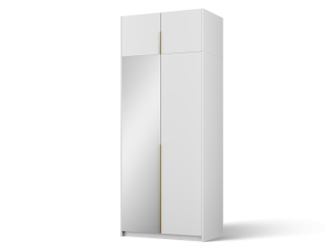 Dulap Alera II with top extension – Hinged – cu oglindă – 100x58x250 cm – Alb – Alera II with top extension – Hinged Dulap – Varianta 1 - Img 2