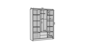 Dulap cu trei usi si oglinda, Norel, ADRK Furniture - Img 14