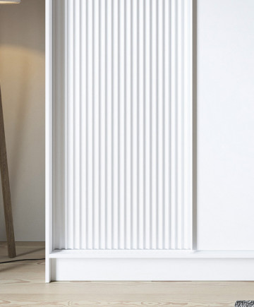Dulap cu uși glisante Biancco III, 180x60x220 cm – Alb – cadru suplimentar de prezentare