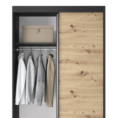Dulap cu uși glisante Esville II, 120x60x220 cm – Lemn – fotografie comercială a produsului