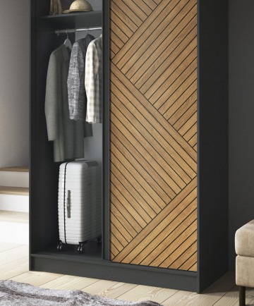 Dulap cu uși glisante Marrphy II, 120x60x220 cm – Lemn – imagine suplimentară a produsului