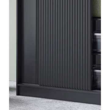 Dulap cu uși glisante Prescco II, 120x60x220 cm – Negru – fotografie secundară a produsului