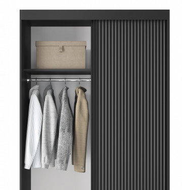 Dulap cu uși glisante si oglinda, 220x120x60 cm, Prescco II, Eltap - Img 8