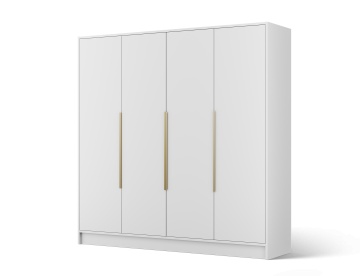 Dulap Palladio cu uși batante – 4 uși – 200x51x200 cm – Alb – Varianta 2 - Img 2
