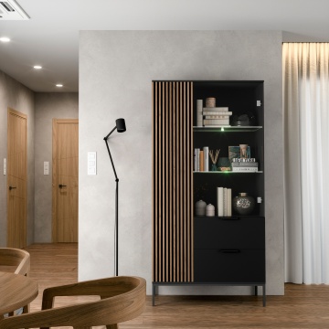 Dulapuri și vitrine Meorati 100 display cabinet negru – Negru - Img 10