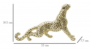 Figurina decorativa aurie din polirasina, 33x7,7x19,5 cm, Leopard Mauro Ferretti - Img 5