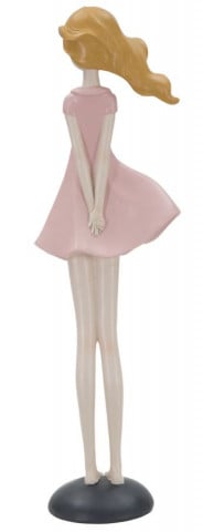 Figurina decorativa roz din polirasina, 12x9x40,5 cm, Dolly Mauro Ferretti - Img 4