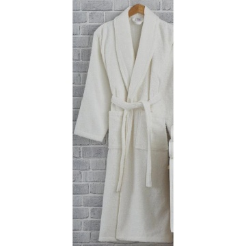 Halat de baie simplu, marimea L, vie collection, bumbac 100%, alb, SPV-13