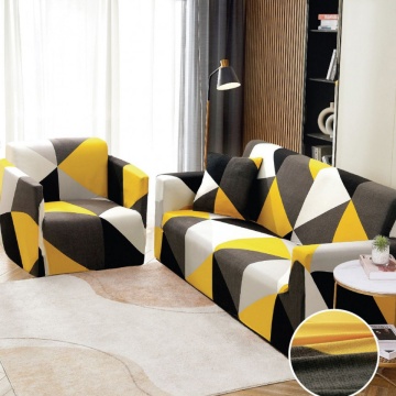 Husa elastica canapea 3 locuri, cu brate, alb / galben, HEJ3-46 – fotografie de catalog din alt cadru