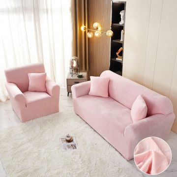 Husa elastica din catifea, canapea 2 locuri, cu brate, roz, HCCJ2-08 - Img 6