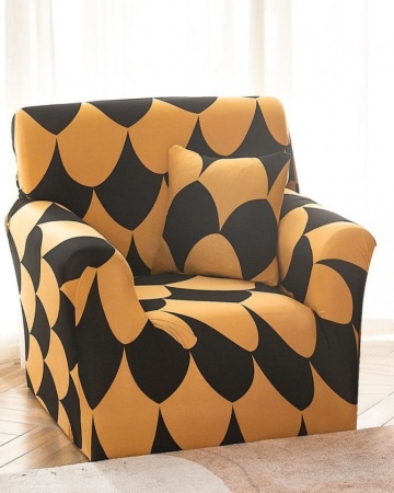 Husa Elastica pentru Fotoliu, Black and Beige, HEJ1-09 – prezentare suplimentară a produsului