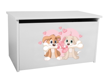 Ladă pentru jucării DARIA – 73x40x42 cm – Alb / DOG - Img 2