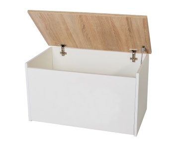 Ladă pentru jucării DARIA – 73x40x42 cm – Alb / Sonoma - Img 2