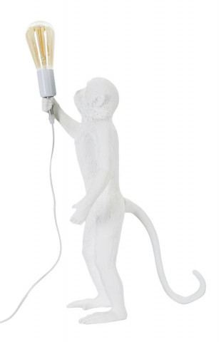 Lampa alba din polirasina, soclu E27, max 40W, 26 x 34 x 55 cm, Monkey Mauro Ferreti - Img 2