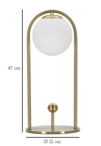 Lampa aurie din metal si sticla, Ø 21 cm, soclu E14, max 40W, Glamy Arc Mauro Ferreti - Img 4