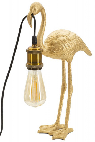 Lampa aurie din polirasina, Soclu E27 Max 40W, 25x11,5x39,5 cm, Flamingo Mauro Ferretti - Img 1