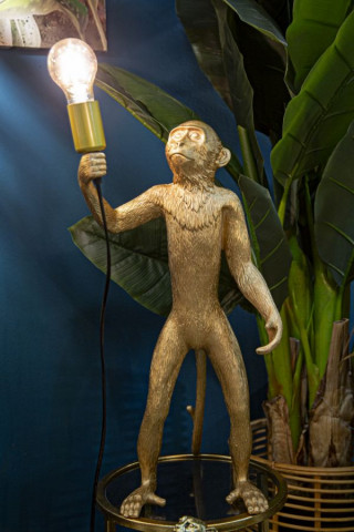 Lampa aurie din polirasina, soclu E27, max 40W, 26 x 34 x 55 cm, Monkey Mauro Ferreti - Img 5