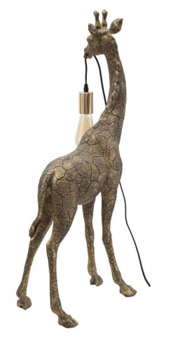 Lampa auriu antichizat din polirasina, Soclu E27 Max 40W, 40x22x80 cm, Giraffe Mauro Ferretti - Img 4