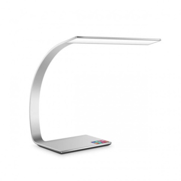Vedere lampa de masa Flex S1 argintie Kelektron, LED 14W dimabil, flux luminos 1000 lm