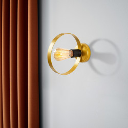Lampa de perete opviq halka, 20x23 cm, E27, 100 W, negru / auriu - Img 6