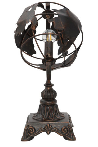 Lampa neagra/aramie din metal, Soclu E14 Max 40W, 24x20x40 cm, World Industry Mauro Ferretti - Img 2