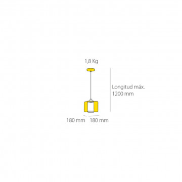 Lampa suspendata Cube Pop Yellow, Soclu E27, Max 60W, galben, Kelektron - Img 4