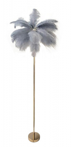 Lampadar auriu din metal si textil, ø 55 x h160 cm, Palm Mauro Ferreti