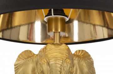 Lampadar auriu/negru din metal, Soclu E27 Max 40W, ∅ 37 cm, Elephant Mauro Ferretti - Img 3