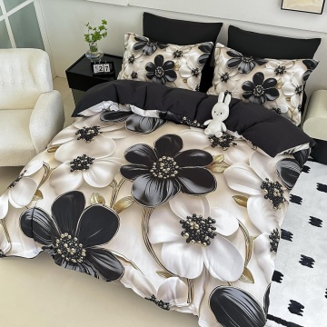 lenjerie eleganta finet crem negru perle