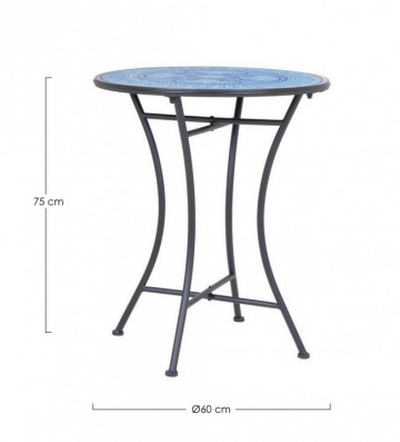 Masa de cafea pentru exterior albastra din ceramica si metal, ∅ 60 cm, Bisanzio Bizzotto - Img 2