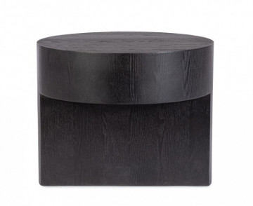 Masuta de cafea neagra din lemn de Frasin, ∅ 50 cm, Stanwood Bizzotto - Img 2