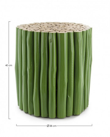 Masuta de cafea verde din lemn de Teak, ∅ 38 cm, Guadalupe Bizzotto - Img 2