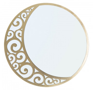 Oglinda decorativa aurie cu rama din metal, ∅ 72 cm, Astral Mauro Ferretti - Img 1