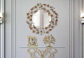 Oglinda decorativa multicolora din metal, ∅ 82 cm, Nature Mauro Ferretti - Img 5