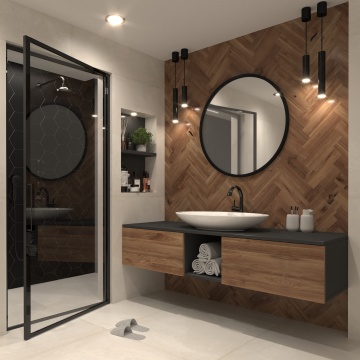 Oglindă Grace Round Mirror 80cm – Negru - Img 3