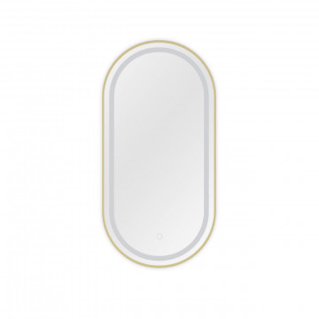 Oglinda ovala, iluminata, cu rama, 50x100x4 cm, Orandiu, Eltap - Img 1