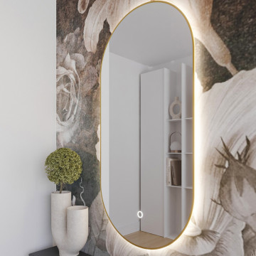 Oglinda ovala, iluminata, fara rama, 50x100x4 cm, Micedi, Eltap - Img 3