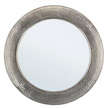 Oglinda rotunda argintie din metal, ∅ 80 cm, Adara Bizzotto - Img 1