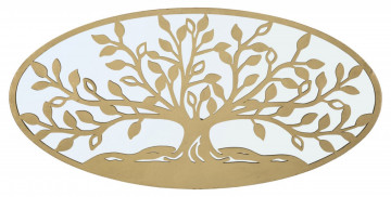 Panou decorativ auriu din metal, 120x2x60 cm, Tree of Life Mauro Ferretti - Img 1