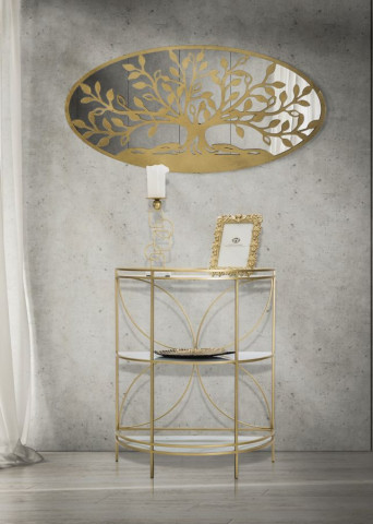 Panou decorativ auriu din metal, 120x2x60 cm, Tree of Life Mauro Ferretti - Img 5