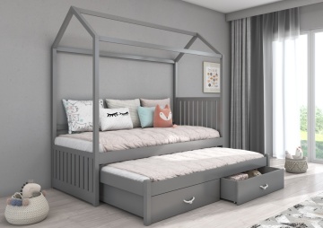 Pat dublu pentru copii, fara saltele, 180x90 cm, Jonaszek, ADRK Furniture