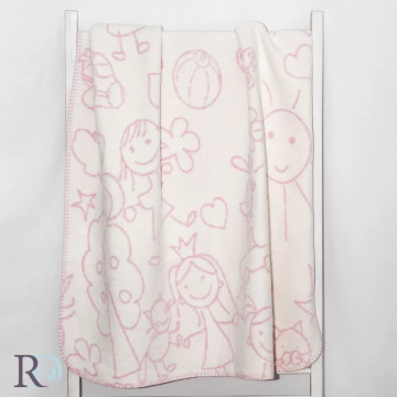 Paturica pentru bebeluși, 100x120 cm, bumbac 100%, roz, Roxyma Dream Children's World - Img 3