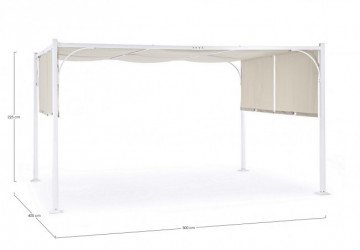 Pavilion pentru gradina alb/bej din stofa si metal, 300x400 cm, Tortora Bizzotto - Img 2