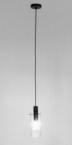 Pendul negru din metal si sticla, E27 60W, Aglow Bizzotto - Img 3