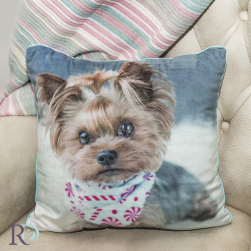 Perna decorativa, 40x40 cm, albastru / maro, Roxyma Dream Yorkie