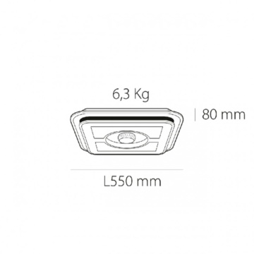 Prezentare produs Base v2 Kelektron 110W pentru plafon, albă, 55x55 cm, lumină 3500K-6500K și flux 10500 lm