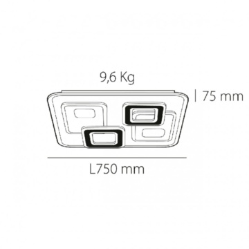 Plafonieră LED Kelektron 170W Retro, maro-alb, protecție IP20, SKU 20 7 06 170 CF 969