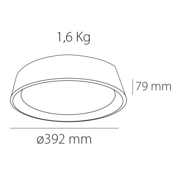 Plafoniera LED 48W, ø392 mm, Negru + Fag, Rigel, Kelektron – prezentare alternativă a produsului