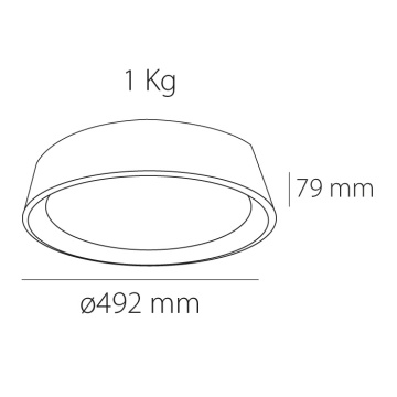 Plafoniera LED 64W, ø492 mm, Negru + Fag, Rigel, Kelektron – fotografie de prezentare a produsului