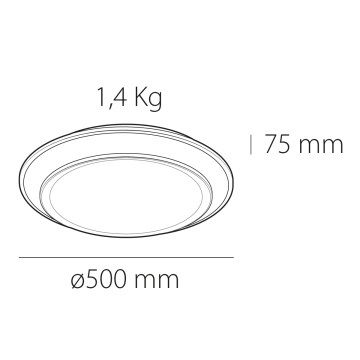 Plafoniera LED 64W, Ø50 cm, Alb, Ophelia, Kelektron - Img 4